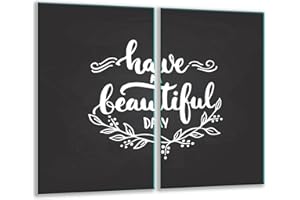 TMK ARTDEKO TMK | Cubiertas para vitrocerámica, 2 piezas, 2 x 30 x 52 cm, placa de vitrocerámica, cocina eléctrica, inducción, protección contra salpicaduras, tabla de cortar moderna