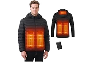 Mincoo Beheizbare Jacke - Heizjacke mit Akku 10000mAh - Warme Heizjacke für Herren Damen 5 Heizzonen, 3 Temperaturen, Doppelte Steuerung, Geeignet für Wandern, Skifahren,Camping