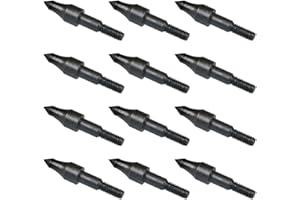 Namvo 12pcs 100grn Schwarz Schraube Praxis Broadhead Pfeile, Bogenschießen Kugeln Wild Punkte, Kleinwild Armbrust Compound Bogen Pfeilspitzen für Aiming Praxis Jagd, Präzision Ziele, Schießen