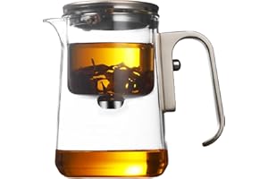 Fire Kirin Enchanti Théière magique en verre semi-automatique avec séparateur d'eau magnétique, infuseur en borosilicate avec passoire (or champagne, 600 ml)