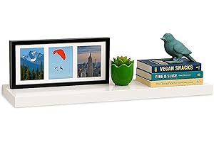 iTrend High Gloss White Floating Wall Shelf 80CM