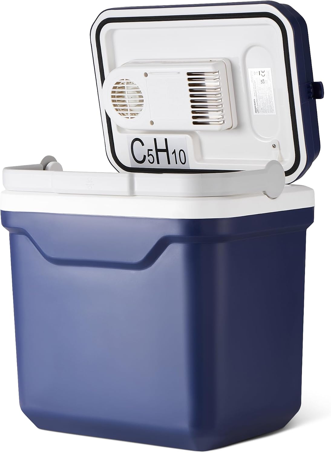 Amazon Basics Nevera eléctrica, Nevera con Función de Refrigeración y Calentamiento, 12 V CC/230 V CA para Uso Doméstico o en Vehículos, 24 Litros, Azul