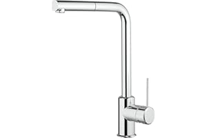 Paini Rubinetto Cucina AM10023CR - Monocomando, Monoforo con doccetta estraibile - Cromato