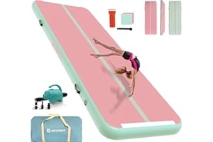 AKSPORT Tappeto Gonfiabile per Ginnastica da 3/4/5/6 metri Air Track Ginnastica Artistica 10/20 cm con Pompa Elettrica per Casa, Campeggio, Palestra,Formazione,Cheerleading