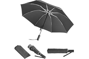 Cooloutdoors Windproof Umbrella for Rain, Automatic Large Pocket Umbrella, Windproof Umbrella, Foldable Compact Travel Umbrella, for Men and Women, Black, Modern