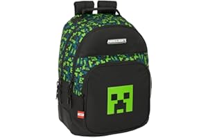 SAFTA MINECRAFT TNT - Mochila Escolar Infantil, Ideal para Niños de Diferentes Edades, Cómoda y Versátil, Calidad y Resistencia, 32x15x42 cm