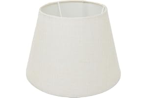 B & S Lampenschirm Stofflampenschirm rund für E14/E27 Fassung H 16 x Ø 20 cm (beige)