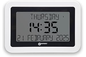 Geemarc Dementia Clock - The Easy-to-read & Self-setting Viso - Ideal for Seniors and People Living with Alzheimer's - Battery Operated - No Backlight - UK Version (Viso 10)