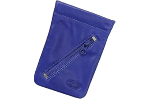 LEDERSHOP24 Étui porte-clés - En cuir - Avec fermeture éclair - Disponible en différents couleurs - Bleu bleu roi