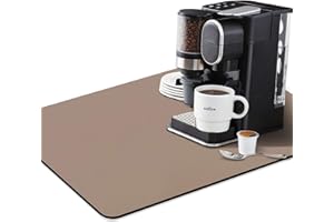 LURNODY Tappetino per Macchina caffe, 40*30CM Tappetino Antiscivolo, Tappetino per Lavello Cucina Adatto per Piani Cucina, Asciugaposate, Macchine da Caffè, Animali Domestici (Cachi)