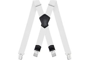 Dresime Tirantes Hombre para pantalones con 4 clips Extra Fuerte Metalicos X Forma Ancho 4 cm Tirantes Elásticas Longitud Adjustable Para Hombre y Mujer