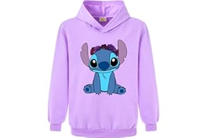 XPIALONG Unisex Kids Hoodies Blue Cat Printing Jumper Boy Girl Long Sleeve Hooded Top