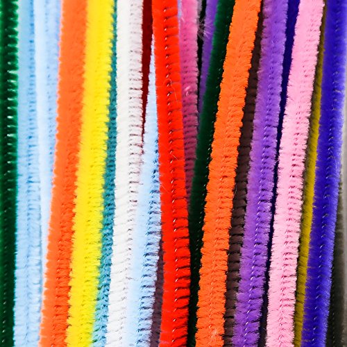 TOAOB Pfeifenreiniger 100 Stück Chenilledraht farbig sortiert Biegeplüsch für Kinder zum Basteln und Dekorieren - 2