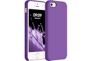 kwmobile Carcasa Compatible con Apple iPhone SE (1.Gen 2016) / iPhone 5 / iPhone 5S Funda - Case TPU y Silicona antigolpes - Apto Carga inalámbrica - Malva Claro