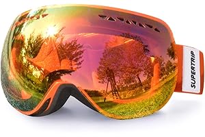 Supertrip Ski Goggles Over Glasses UV400 Anti-fog Skiing/Snowboard Goggles for Men & Women Professional Snowmobile Skate Goggles