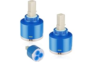 FOGCAYS Cartouche céramique Cartouche Robinet Mélangeur 35mm Rechange pour robinets Lot de 2 Cartouches Filtrantes Adapté au Robinet de Cuisine et au Robinet de Lavabo évier Douche de Cuisine Mitigeur