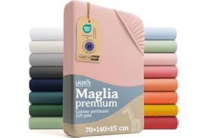 Laleni premium lenzuola culla 60/70-120/140 cm con angoli | lenzuola lettino neonato 60x120 certificate OEKO-TEX | lenzuola con angoli 100% cotone | set lenzuola culla lettino 60x120 | colore rosa