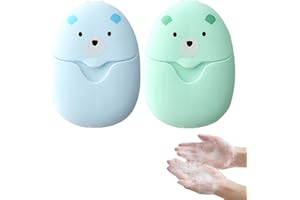 WOLMIK 2 Boxes (100 Pcs) Travel Soap Sheets Portable Soap Flakes Box Backpacking Essentials Disposable Travel Wash Hand Foaming Soap On The Go Camping Accessories Hiking Cleaning Products