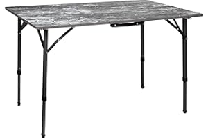 Brunner 0406050N Elù Duplit, Ultralight Składany Stół z trwałą konstrukcją, Łatwy do przenoszenia, Regulowana Wysokość, Max 30 kg, Półka melaminowa z marmuru/kamienia