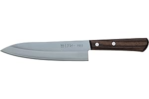 関兼次 Miyabi Issin Kanetsugu Gyuto nóż i stal japońska AUS-8, stal wysokowęglowa i ergonomiczny uchwyt z drewna różanego, ostrze 180 mm