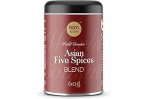 BAM Asian Five Spices Blend, Mélange d'épices pour cuisine asiatique, Herbes et épices asiatiques, Mélange d'assaisonnement, 60 g