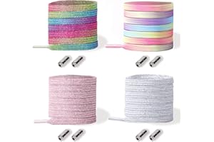 MIHUTU Lacci Scarpe Elastici, Gomma Lacci Elastici per Scarpe adulti bambini,Stringhe Scarpe senza nodo con Chiusura in Metallo, 100CM