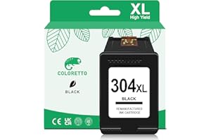 COLORETTO 304XL Cartouche pour HP 304 XL Envy 5000 5030 DeskJet 3700 2600 3760 3720 3750 3762 3752 2620 2621 3735 2632 2622 2630 3730 Envy 5010 5020 5032 5050 HP304 Cartouche Encre pour HP 304 Noir