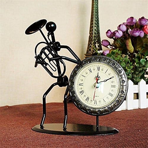 Creative Crafts Decoration Dancing Round j-shaped Iron Man Model Band Musician Block Clocks