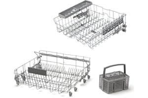 DREHFLEX - KORB40 - Geschirrkorb Korb 00712900 712900 - SET für diverse Spülmaschinen von Bosch Siemens Neff Constructa - Oberkorb passt für 00770441 - Unterkorb 20002904 (00680997) inklusive Besteckkorb 00668270 668270
