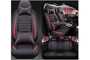 COFUNU Sitzbezüge Auto Leder Autositzbezüge Universal Set Für BMW E30 E34 E90 E60 E39 E36 E87 F30 M5 F10 E46 X5 E53 E70 G30 Kissen 5-Sitz Vorne Hinten Sitz Protektoren rutschfest Wasserdicht Langlebig (Colo