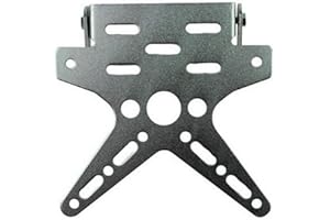 PolarLander Adjustable Adjustable Motorcycle Registration Plate Holder Staffa Argento Universale