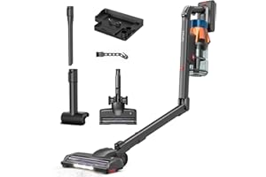 ‎LUBLUELU Lubluelu Faltbarer Akku Staubsauger, Kabelloser Staubsauger mit 55 kPa Saugkraft, 600 W Motor, Ladestation, 7-Schicht-Filtersystem, Bis zu 65 Min Laufzeit für Tierhaare, Teppiche & Hartböden