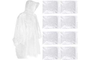XINCHEN Kapuze Regen Ponchos 8 Stück Transparent Wasserdicht Regenponcho Durchsichtig Regenponcho Einmal Regenjacke Regencape mit Kaputze für Herren und Damen für Outdoor, Camping, Stadion.