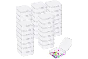 Dball 50 sztuk małe przezroczyste plastikowe pudełka kwadratowe plastikowe pudełka z pokrywką Mini pojemniki do przechowywania pigułek koraliki biżuteria inne małe przedmioty (4,5 x 4,5 x 2 cm)