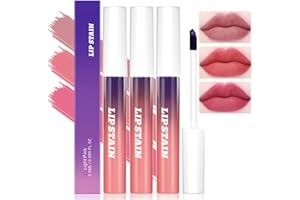 LALULUTEK 3PCS Peel Off Lip Stain Set - Long-Lasting Matte Lip Gloss, Nude Waterproof Lip Tint, Non-Stick, Cup-Free, & Smudge-Proof Lip Makeup for Women