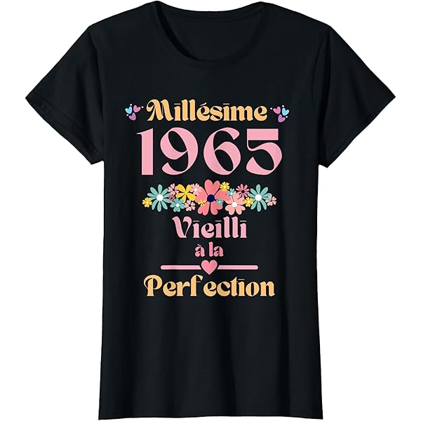 Fabriqué En 1965 T-shirt 60e Anniversaire, Cadeau 60e Anniversaire