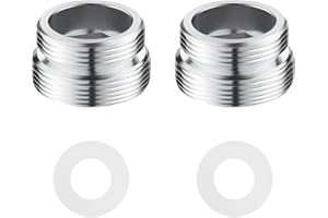 PFLYPF 2 x adapter do kranu z gumowymi uszczelkami i mosiężnym gwintem - podłączenie akcesoriów do zlewu kuchennego M20 do M22