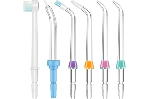 RAXSEG 6pcs Oral Irrigator Nozzle Set Replacement Jet Tips Kit, Classic Jet Tips Waterpik' Replacement Parts