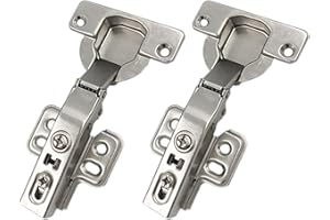 LOOTICH 95 Grado Battuta Esterna Forte Cerniere 40mm con Ammortizzatore per Porte Pesanti e Spesse Soft Close Cerniera per Cucina Armadio Porta Ante Mobili Paracolpi 2 Pezzi