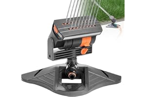 PIASHOW Mini arroseur oscillant turbo à 16 buses, 4 modes, arroseur carré oscillant automatique pour arrosage, arroseur de jardin avec raccord rapide et grande base, arroseur pour pelouse et surfaces