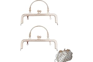 LIGHT FEATHER Manici per Borsa in Borsa Donna Portafoglio telaio in metallo fai da te Chiusure Portamonete Metallo Manici per Borse per Progetti fai da te e artigianato,realizzazione borse o borsette (Oro chiaro)