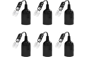 TINGJS E27 Fassung E27 Ersatzfassung Sockel Lampenfassung mit Kabel Renovierfassung Baustellenfassung 4A 250V max. 60 Watt 6 Stück