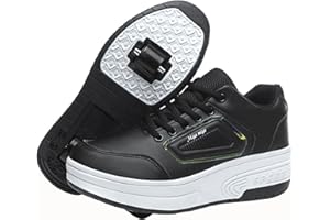 Mateju Kids Roller Skate Shoes for Boys Girls, Skateboarding Skates Outdoor Parkour Shoes Unisex Retractable Skating Sneakers Shoes for Children's Park Sports Walking