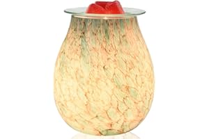 Dorephine Electric Wax Melts Burner Glass Fragrance Oil Wax Warmer Scented Wax Warmer for Home Office Bedroom Living Room Gifts (Blue Clouds)