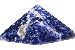 Amogeeli Sodalith Pyramide Kristall Heilstein, Positive Energie Reiki Pyramide Schutzkristall Edelstein für Chakra, Meditation, spirituelle Heilung, Feng Shui Deko