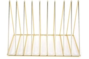 Garosa Eisen Dreieck Bücherregal Premium Desktop Organizer Lagerregal Bücherregal Zeitschriftenhalter für Büro oder als Dekoration(Gold)