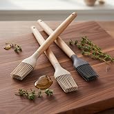 Deconox Bambu Saplı Silikon Fır&ccedil;a, Bambu Uzun Silikon Yağ ve Yumurta Fır&ccedil;ası 27cm 3 Renk Se&ccedil;enekli (SİYAH)