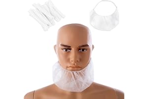 MAXQUU 100 Pcs Non Woven Beard Covers For Men, Beard Net, Beard Cover, Facial Hair Protection Guard, Mesh Mask, Breathable Protection, Dust Cover, Suitable For Restaurant Use, Fabric Protection (White)