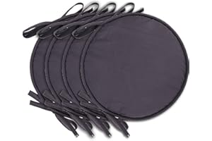 EN AyuL Set di 2/4 cuscini per sedie da pranzo, cuscini rotondi per sedie, antiscivolo per interni, casa/cucina (4 pezzi, 30 x 30 cm, grigio scuro)