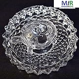 MIR Glass Crystal Tortoise with Pond - Fang Shui Vastu Set - (Tortoise Size 8 X 6 cm & Tray Diameter 12 cm) - Best Gift for Career and Luck